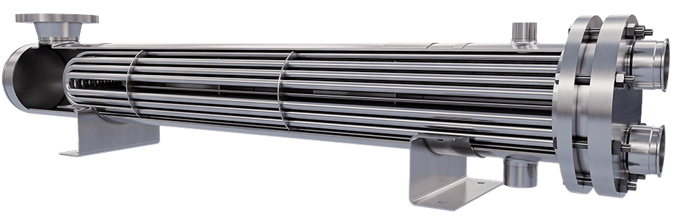 Drainable sanitary condenser for food, dairy and clean-steam service